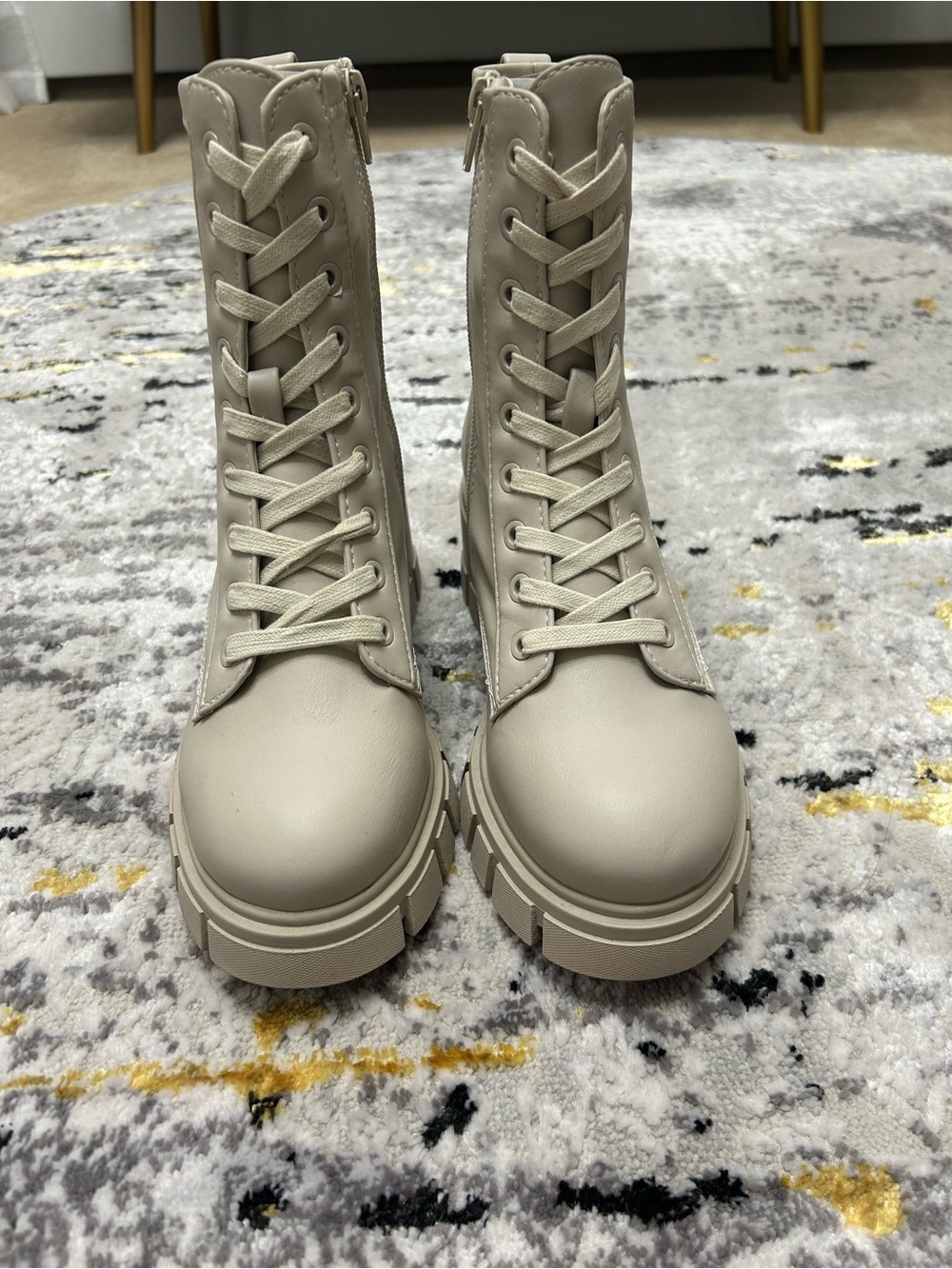 🤎NWT Call It Spring Beige Chunky Combat Boots – NWT – Size 7